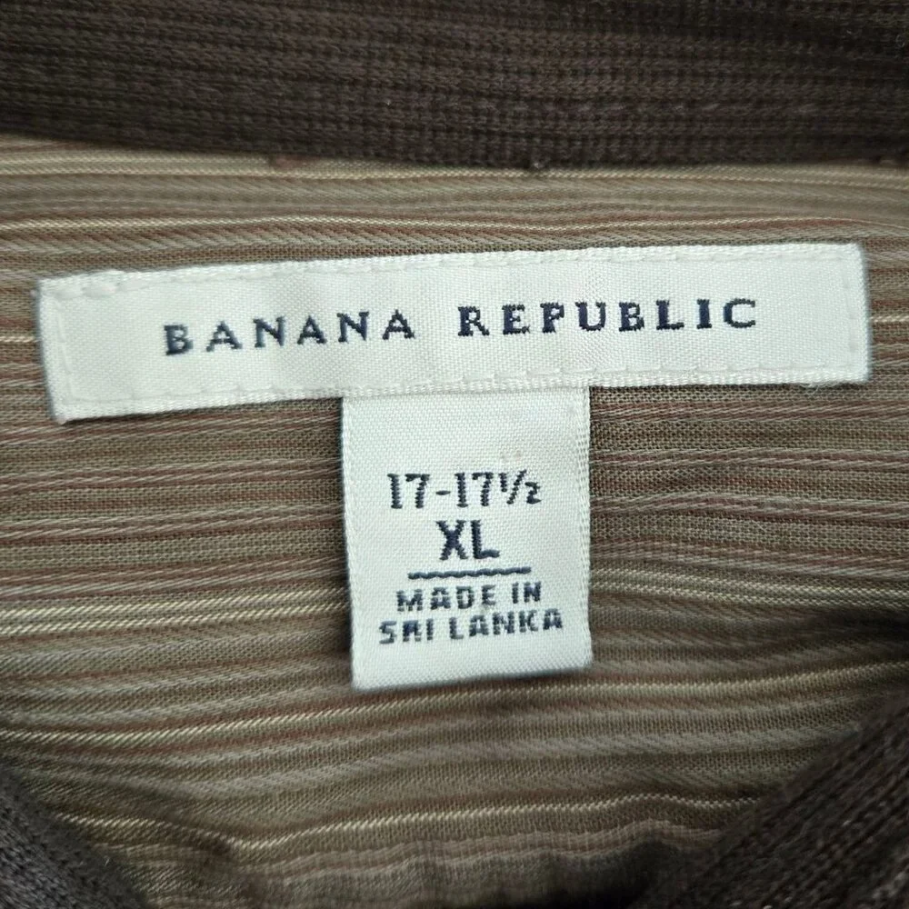 Lauren Ralph Lauren Button-Up Shirt Mens Ribbed Textured Brown Striped Size XL - Picture 8 of 10